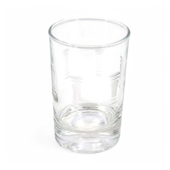 Libbey Juice Glasses Cut Etched Hourglass MCM Vintage Lot of 6 - Picture 2 of 10